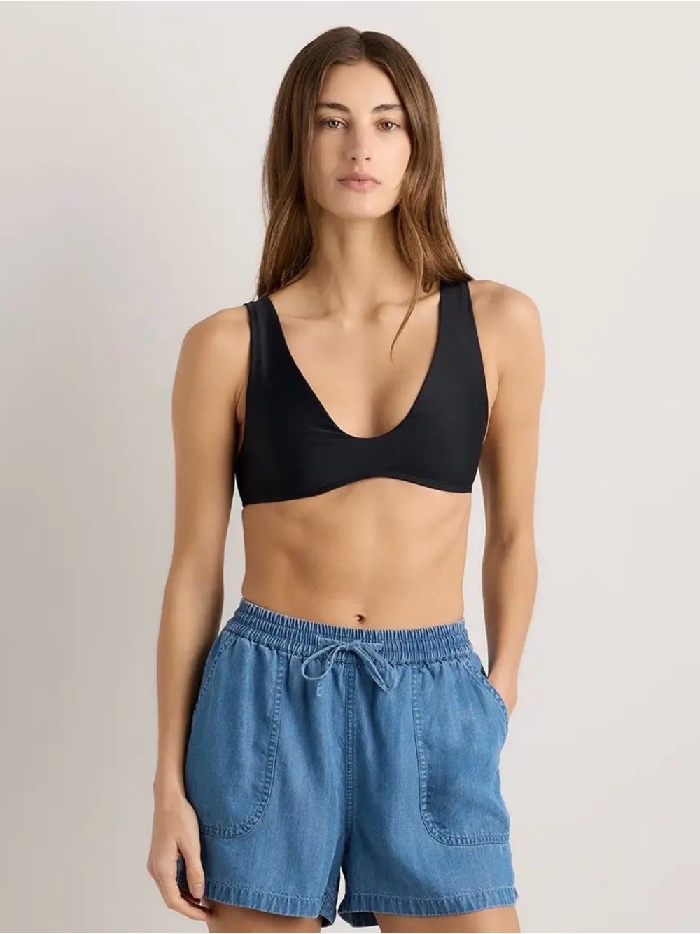 Quince Italian Plunge Bikini Top